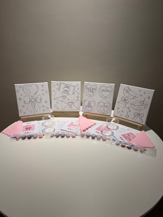Bundle of 4 Galentines Paint by Numbers set