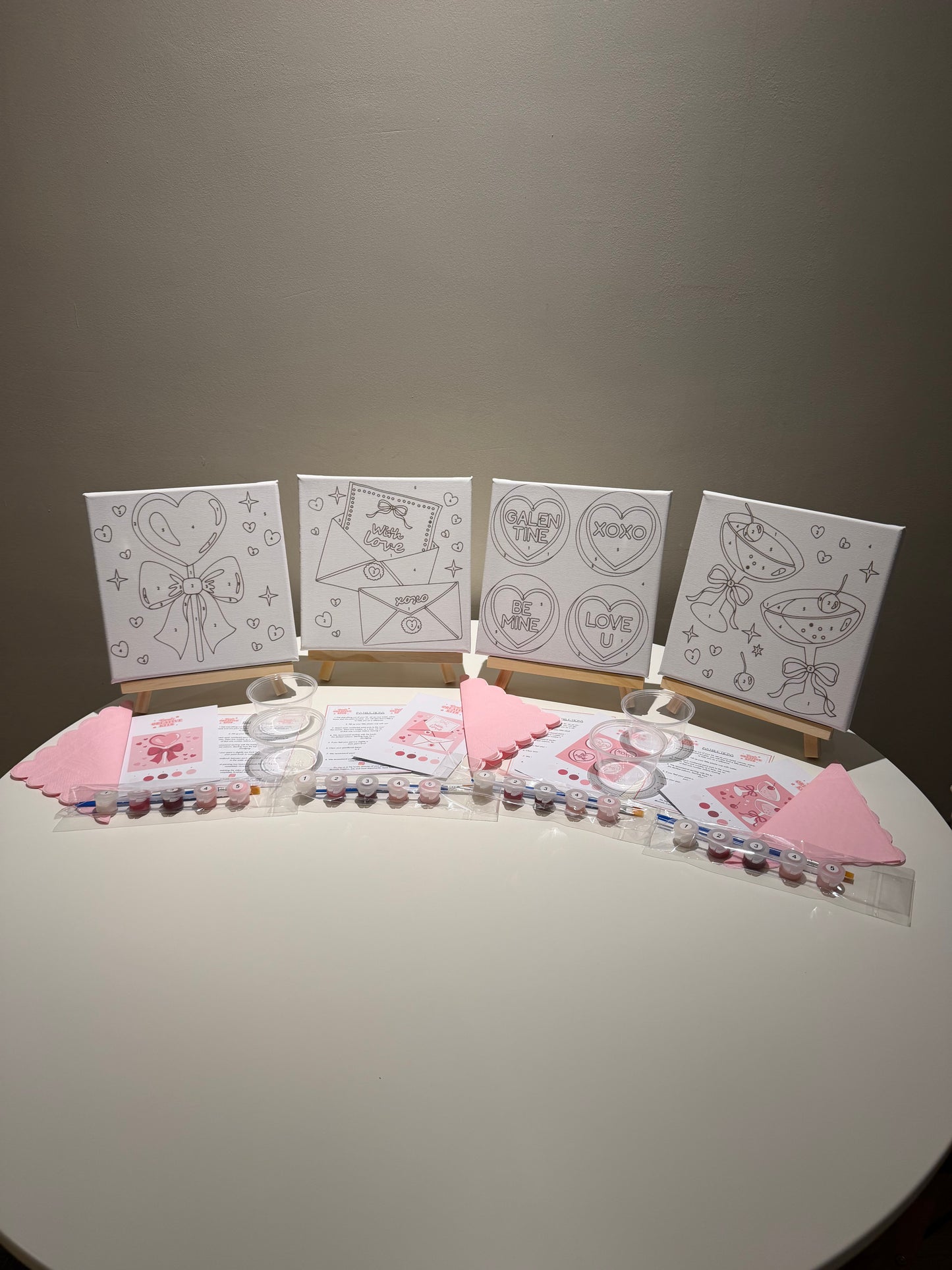 Bundle of 4 Galentines Paint by Numbers set