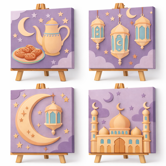 Bundle of 4 Ramadan Paint by Numbers