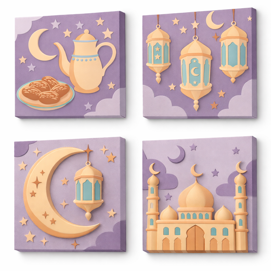 Bundle of 4 Ramadan Paint by Numbers